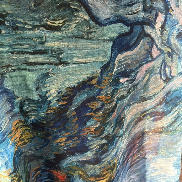 VTG Scarf Museum of Fine Arts Boston, Van Gogh Art Print, blue tones - Picture 7 of 14